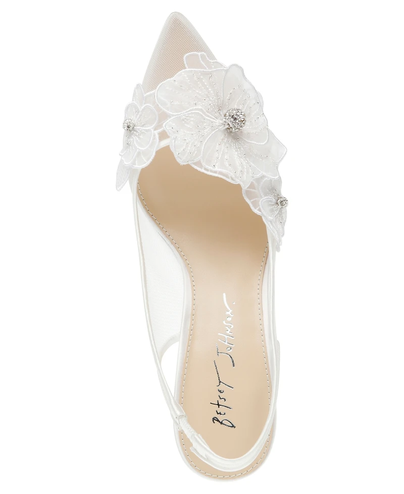 Betsey Johnson Women's Petra Flower Applique Slingback Pumps