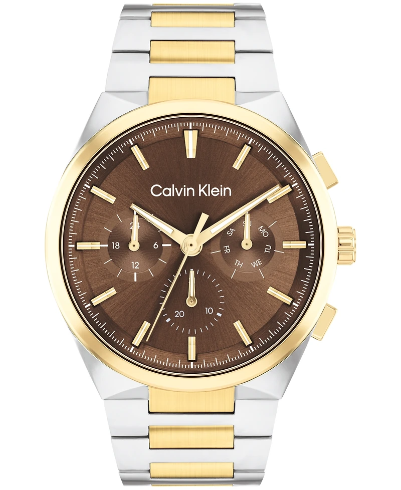 Calvin Klein Men's Distinguish Two-Tone Stainless Steel Bracelet Watch 44mm