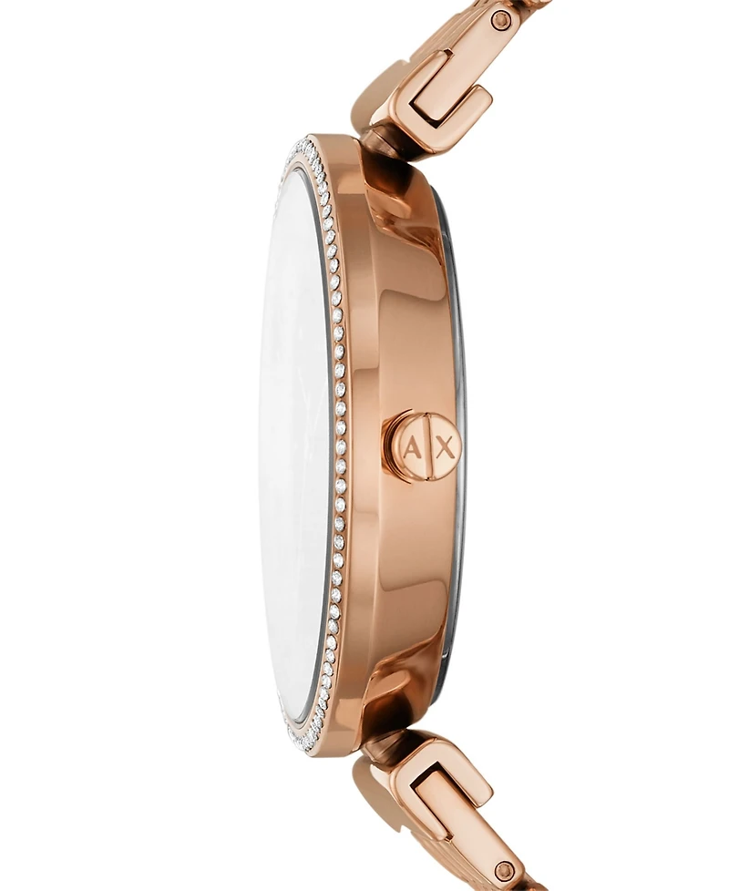 A|X Armani Exchange Women's Three-Hand Rose Gold-Tone Stainless Steel Watch 36mm, AX5912
