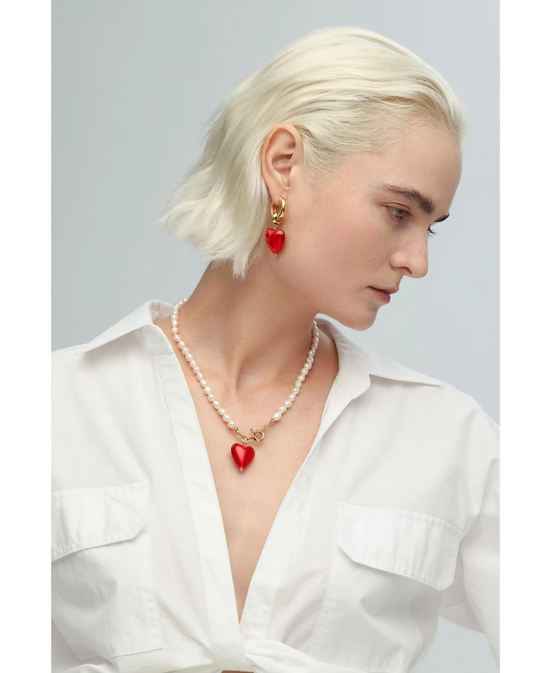 Esmee Glaze Heart Dangle Earrings