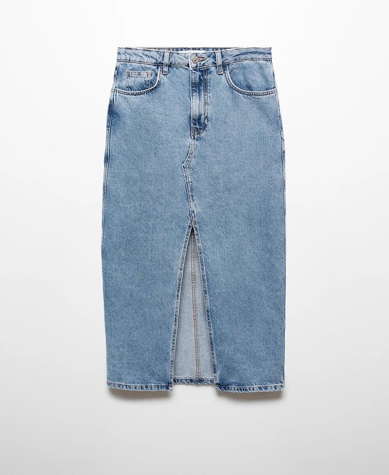 Mango Women's Denim Midi-Skirt