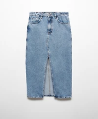 Mango Women's Denim Midi-Skirt