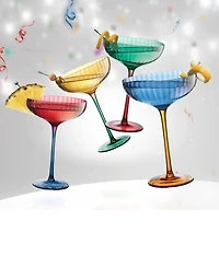 Qualia Glass Festive Coupe Glasses, Set of 4
