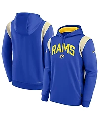 Men's Nike Royal Los Angeles Rams Sideline Athletic Stack Performance Pullover Hoodie