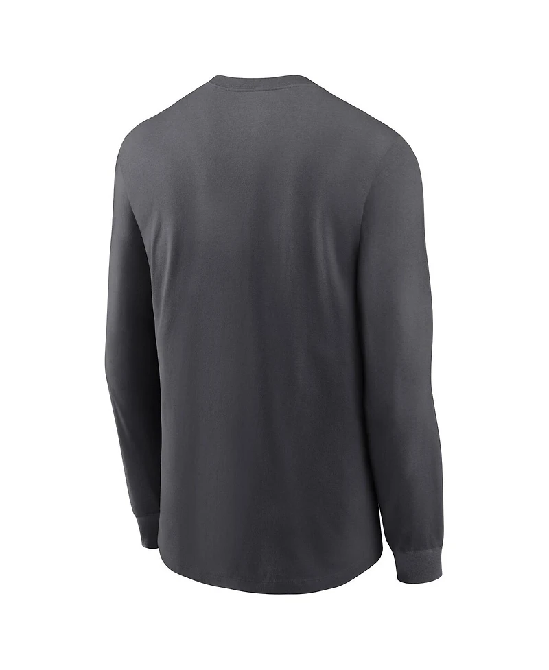 Men's Nike Anthracite Los Angeles Rams 2021 Nfc Champions Locker Room Trophy Collection Long Sleeve T-shirt