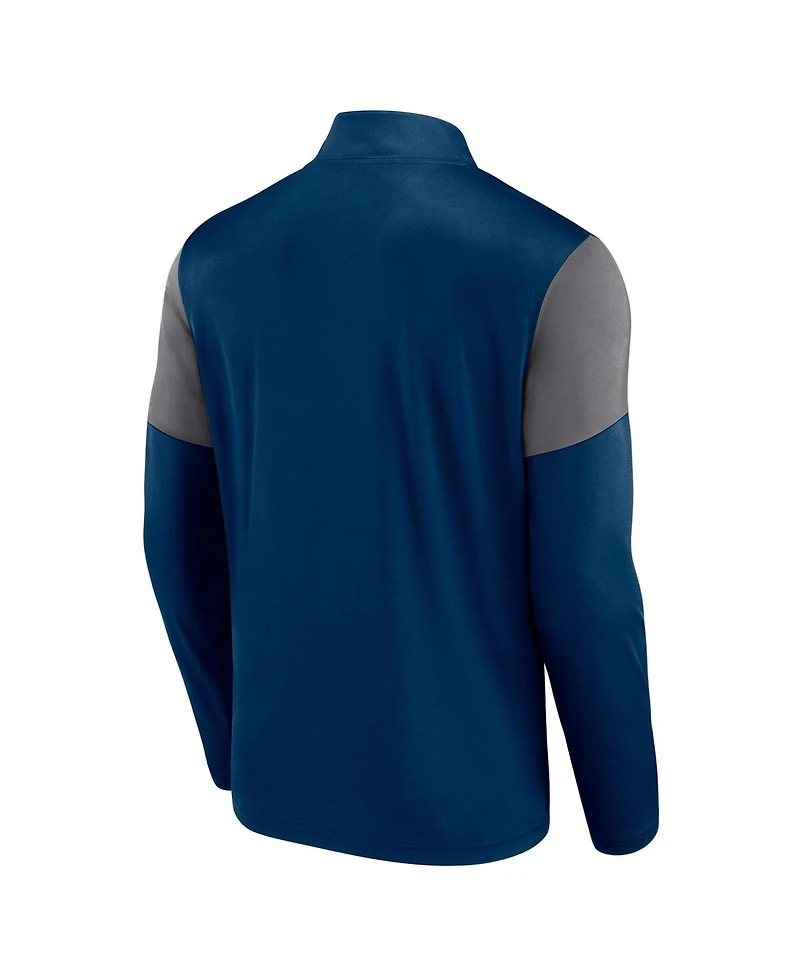 Men's Fanatics Deep Sea Blue Seattle Kraken Logo Quarter-Zip Top