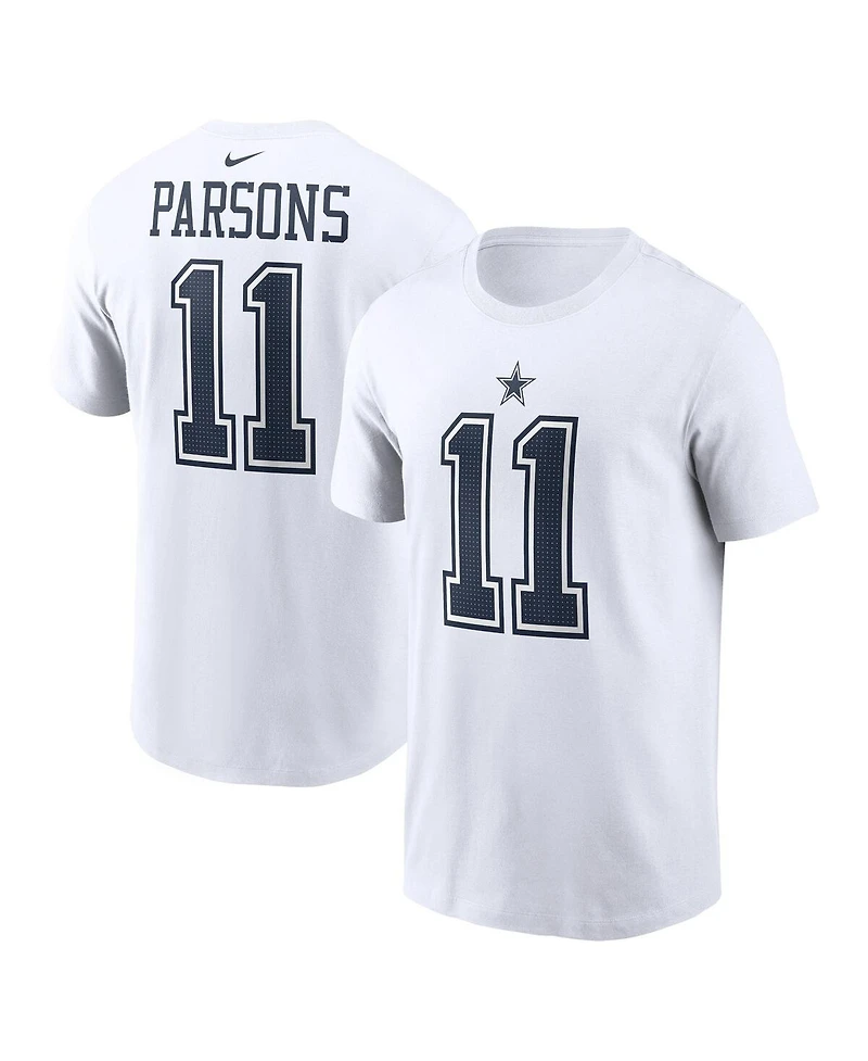 Men's Nike Micah Parsons White Dallas Cowboys Player Name and Number T-shirt