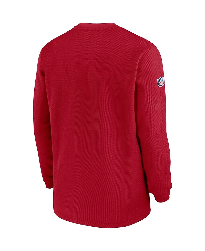 Men's Nike Red Tampa Bay Buccaneers 2023 Sideline Throwback Heavy Brushed Waffle Long Sleeve T-shirt