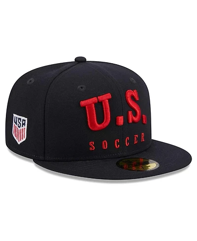 Men's New Era Navy Usmnt Text 59FIFTY Fitted Hat
