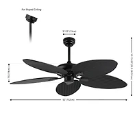 Jonathan Y Raffles Bohemian Industrial Iron/Plastic Palm Blade Ceiling Fan