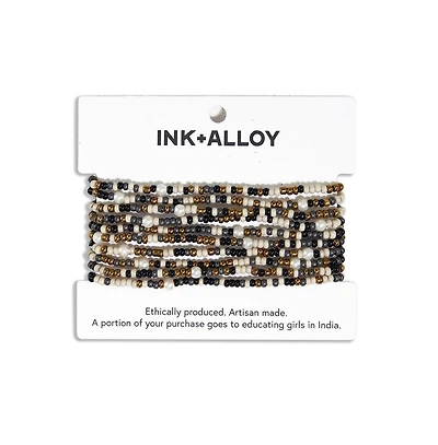 Ink + Alloy Sage 10 Stranded Beaded Stackable Stretch Bracelets