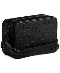 Coach Men's Charter Crossbody in Blackout Signature Leather with Metal Chain