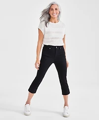 Style & Co Petite High-Rise High-Cuff Capri Jeans, Created for Macy's