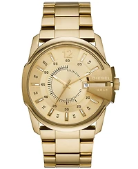 Men's Diesel Master Chief Three-Hand Gold-Tone Stainless Steel Watch 45mm