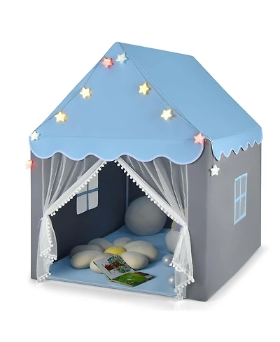Kids Playhouse Tent with Star Lights and Mat