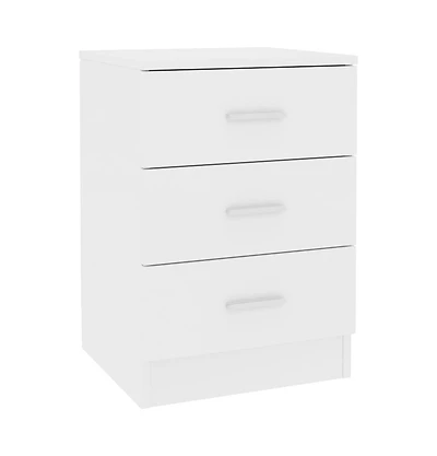 Bedside Cabinet White 15" x 13.8" x 22" Engineered Wood
