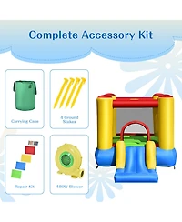 Kids Inflatable Bounce House with Slide and 480W blower