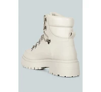 Goliath Lace Up Chunky Biker Boots Women