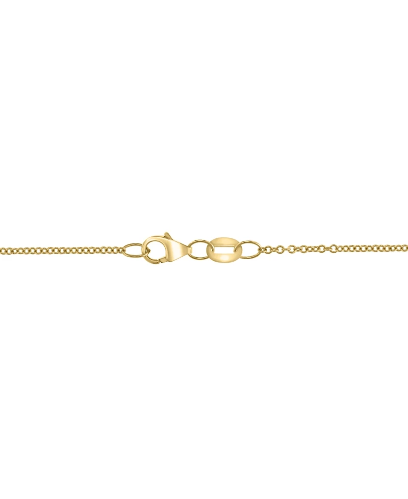 Effy Malachite & Diamond (1/6 ct. t.w.) Flower Halo 18" Pendant Necklace 14k Gold (Also Onyx)