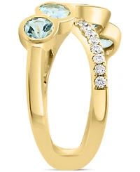 Effy Aquamarine (1-7/8 ct. t.w.) & Diamond (1/4 ct. t.w.) Crossover Statement Ring in 14k Gold