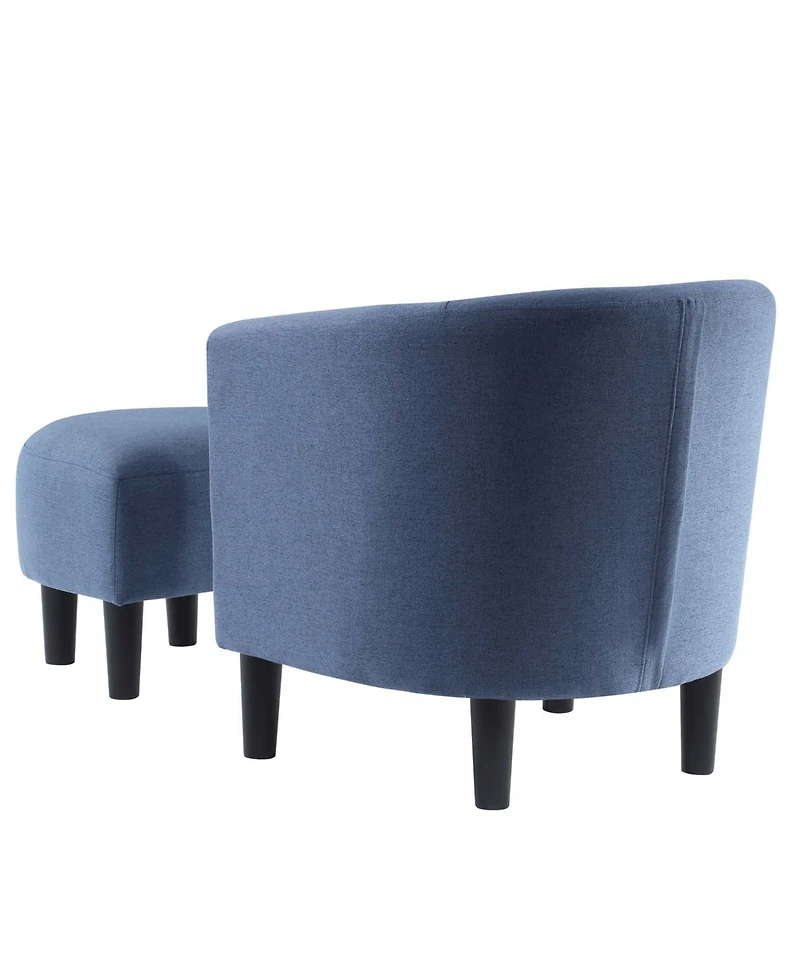 Convenience Concepts 26.25" Faux Linen Churchill Accent Chair with Ottoman