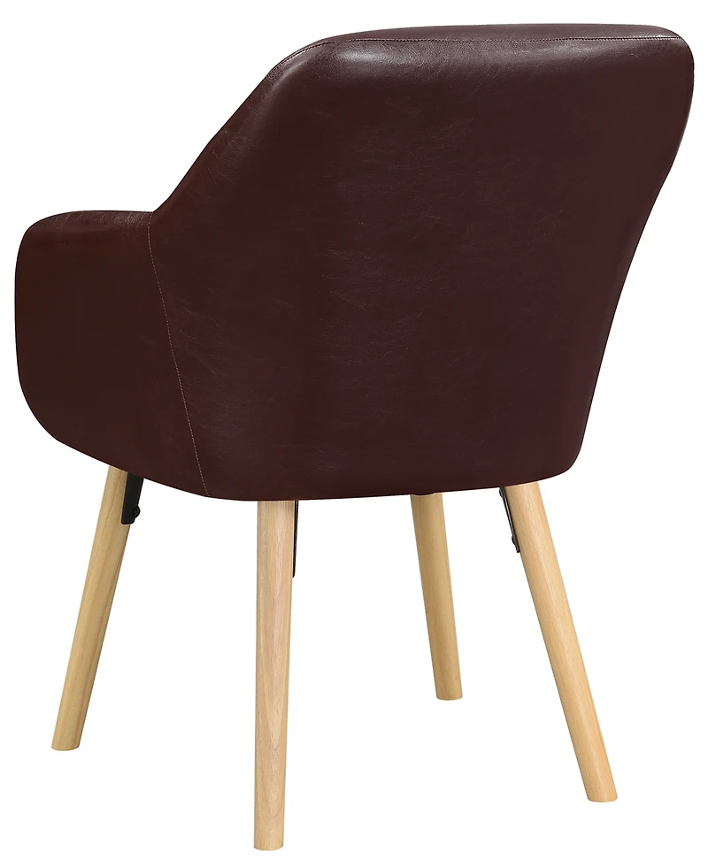 Convenience Concepts 25.25" Faux Leather Charlotte Wingback Upholstered Accent Armchair