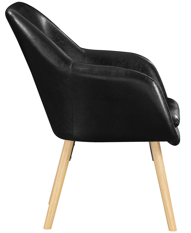 Convenience Concepts 25.25" Faux Leather Charlotte Wingback Upholstered Accent Armchair