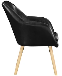Convenience Concepts 25.25" Faux Leather Charlotte Wingback Upholstered Accent Armchair