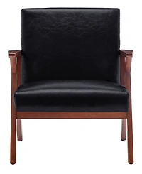 Convenience Concepts 28.5" Faux Leather Cliff Mid-Century Modern Accent Armchair