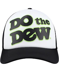 Men's White, Black Mountain Dew Do The Dew Foam Trucker Adjustable Hat