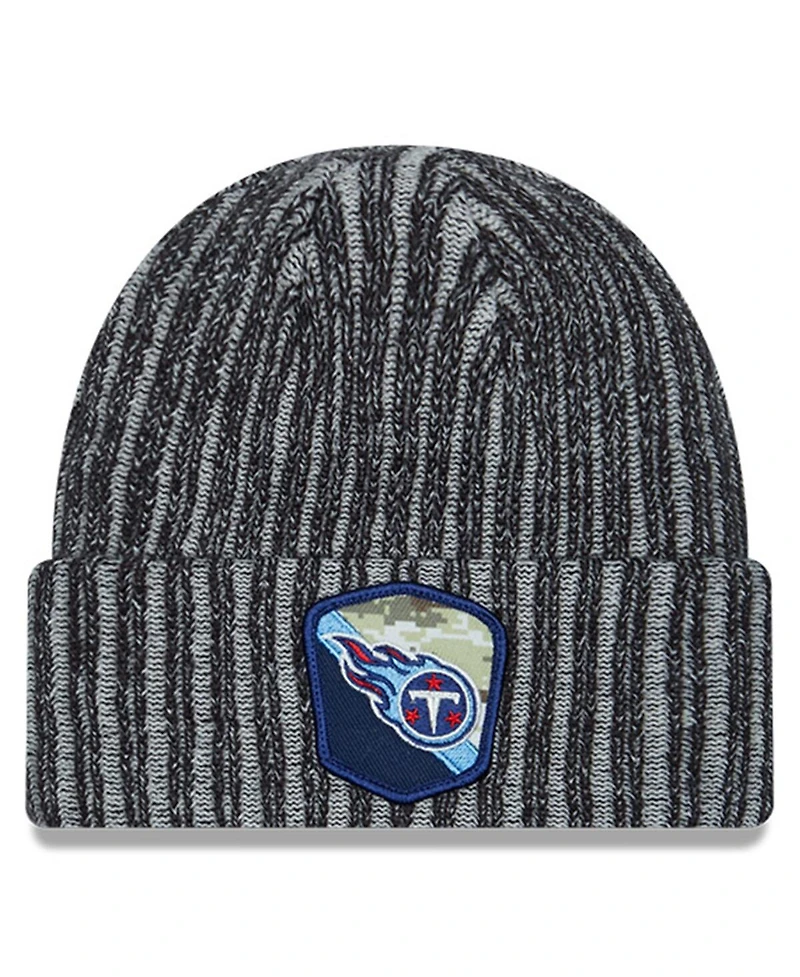 Men's New Era Black Tennessee Titans 2023 Salute To Service Cuffed Knit Hat