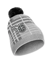 Women's Wear by Erin Andrews Tennessee Titans Plaid Knit Hat with Pom and Scarf Set