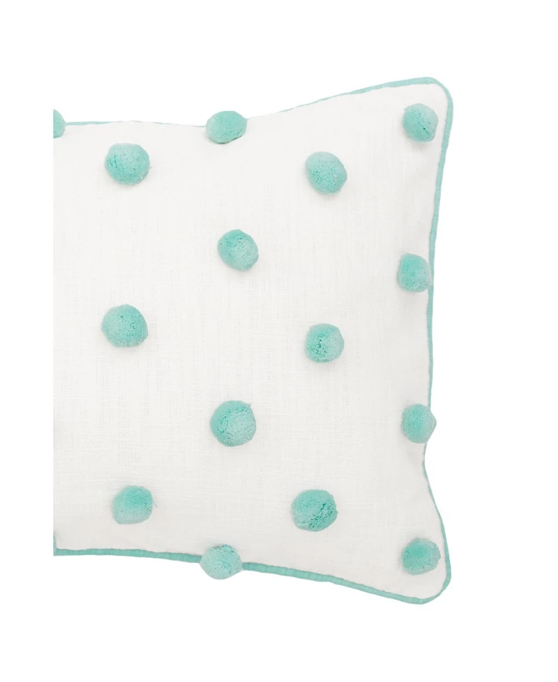 Surf Dot Rectangle Oblong Tufted Accent Pillow, 14" x 22"