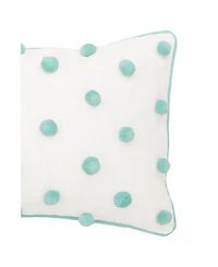 Surf Dot Rectangle Oblong Tufted Accent Pillow, 14" x 22"