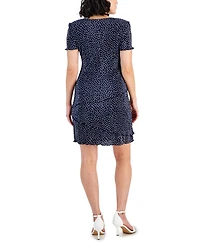 Connected Petite Dot-Print Fit & Flare Dress