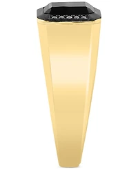 Effy Men's Onyx & Black Diamond (1/20 ct. t.w.) Halo Ring in 14k Gold