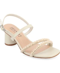 Journee Collection Women's Lornnah Beaded Strap Heeled Sandals