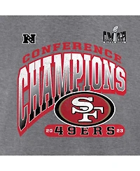 Women's Fanatics Heather Gray San Francisco 49ers 2023 Nfc Champions Hail Mary Tri-Blend 3/4-Sleeve V-Neck T-shirt
