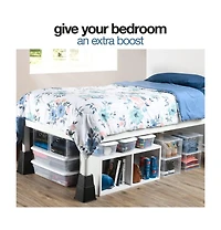 Adjustable Stackable Bed Frame Risers for Elevation & Under-Bed Storage - Heavy-Duty Furniture Riser for Table, Couch, Desk, and Chair