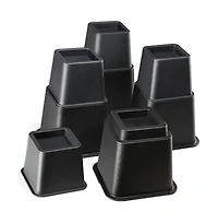 Adjustable Stackable Bed Frame Risers for Elevation & Under-Bed Storage - Heavy-Duty Furniture Riser for Table, Couch, Desk, and Chair