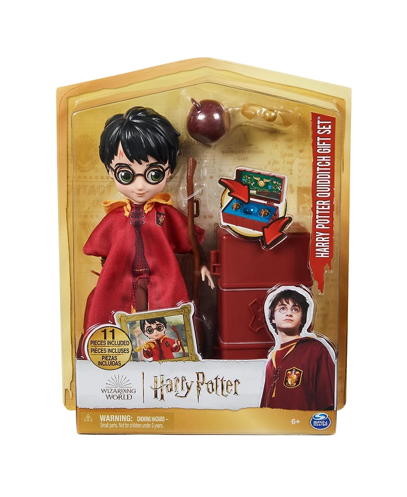 Harry Potter, 8" Harry Potter Quidditch Doll Gift Set with Robe and 9 Doll Accessories, 11 Pieces