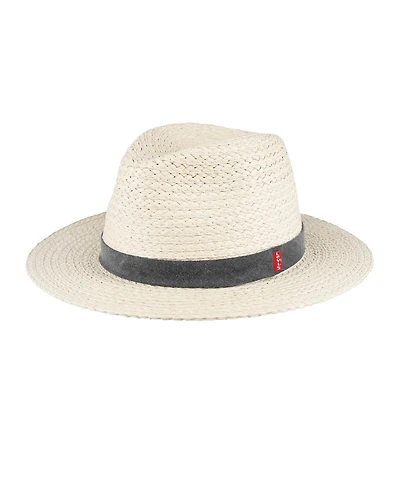 Levi's Men's Straw Panama Hat with Denim Washed Band