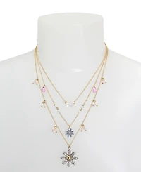 Betsey Johnson Faux Stone Daisy Layered Necklace