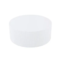 Simplie Fun Contemporary Round Coffee Table with Handcrafted Relief, 35 inch, White