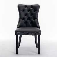 Streamdale Furniture Contemporary Tufted Dining Chairs Set, Black+Gray