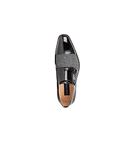Gino Vitale Double Monk Strap Houndstooth Medallion Cap Toe Dress Shoes
