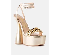 Big Bash Metallic High Platform Chunky Sandals
