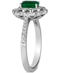 Le Vian Costa Smeraldas Emeralds (3/8 ct. t.w.) & Vanilla Diamond (1/3 ct. t.w.) Halo Ring in Platinum