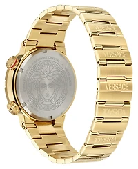 Versace Men's Swiss Gold Ion Plated Stainless Steel Bracelet Watch 43mm