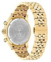Versace Men's Swiss Chronograph Gold Ion Plated Stainless Steel Bracelet Watch 44mm